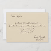 Elegante Chic Gold Bridesmaid Card Einladung (Rückseite)