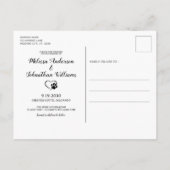 Elegante Chic Gold Custom Pet Foto Hochzeit Ankündigungspostkarte (Rückseite)