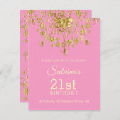 Elegante Chic Gold Einladung zum Geburtstag (Vorne/Hinten)