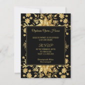 Elegante Chic Gold Einladung zum Geburtstag (Rückseite)