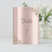 Elegante Chic Gold Frame Rose Gold Einladung (Stehend Vorderseite)