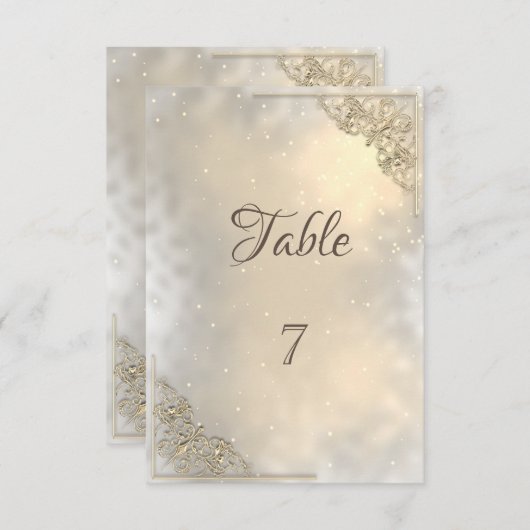 Elegante Chic Gold Frame Table Card Einladung (Vorne/Hinten)