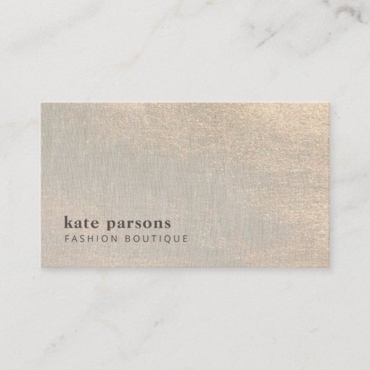 Elegante Chic Gold Glitzer Linen Business Card Visitenkarte (Vorderseite)