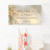 Elegante Chic Gold Hearts Boho Blume Banner (Insitu)