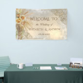 Elegante Chic Gold Hearts Boho Blume Banner (Messeveranstaltung)
