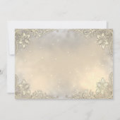 Elegante Chic Gold Hearts Lace Wedding Einladung (Rückseite)