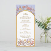 Elegante Chic Gold Lavender Wildblume Menükarte (Stehend Vorderseite)