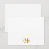 Elegante Chic Gold Monogram 3 Initials Mitteilungskarte (Vorne/Hinten)