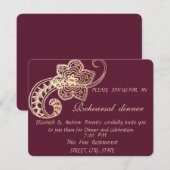 Elegante Chic Gold Paisley Probe Dinner Einladung (Vorne/Hinten)