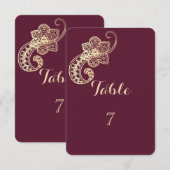 Elegante Chic Gold Paisley Table Card Einladung (Vorne/Hinten)
