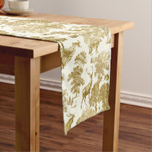 Elegante Chic Gold Toile Deer Woodland