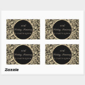 Elegante Chic Gold Wirbel Jubiläum Rechteckiger Aufkleber (Blatt)