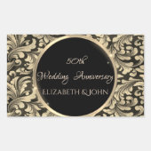 Elegante Chic Gold Wirbel Jubiläum Rechteckiger Aufkleber (Vorderseite)