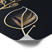 Elegante Chic Golden Floral Wedding Welcome Sign Poster (Ecke)