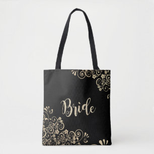 Elegante Chic Goldene Blumen , Braut Tasche