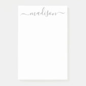 Elegante chic Gray Calligraphy Script Name Teacher Post-it Klebezettel (Vorderseite)