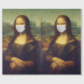 Elegante Chic Green Mona Lisa Covid 19 Gemälde Geschenkpapier (Flach)