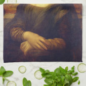 Elegante Chic Green Mona Lisa Covid 19 Gemälde Geschirrtuch (Gefaltet)