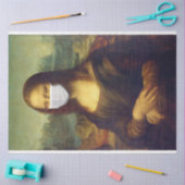 Elegante Chic Green Mona Lisa Covid 19 Gemälde Seidenpapier (Basteln)