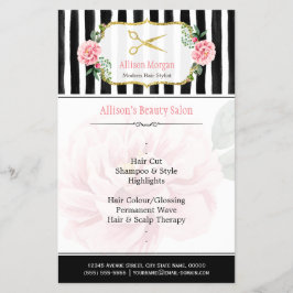 Elegante Chic Hair Stylist Gold Scheren Streifen Flyer