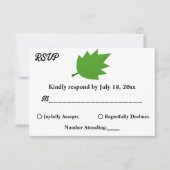 Elegante Chic Herbst Grüne Blätter Hochzeit im Her RSVP Karte (Vorderseite)