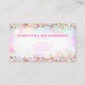 Elegante Chic Holographic Iridescent Rose Gold Visitenkarte (Rückseite)