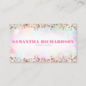 Elegante Chic Holographic Iridescent Rose Gold Visitenkarte (Vorderseite)
