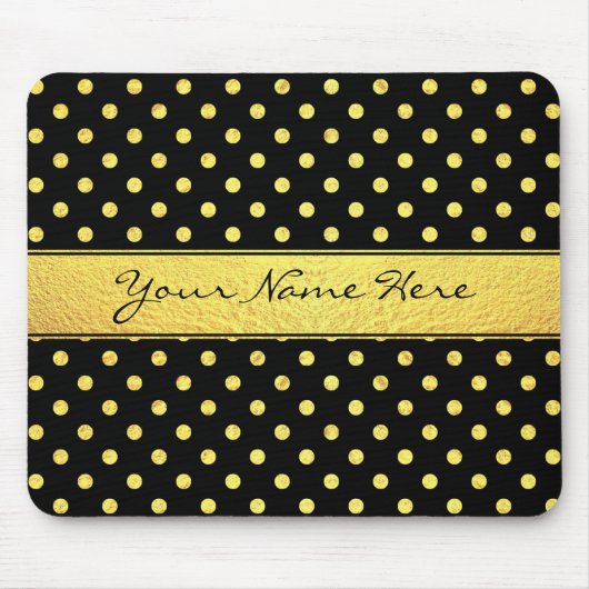 Elegante Chic-Imitat-Goldpolka-Punkte auf Mousepad (Vorne)