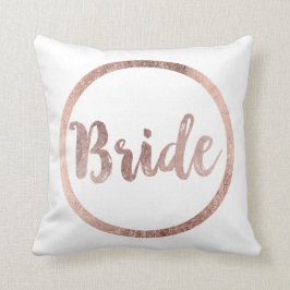 Elegante Chic-Imitat-Rosen-Goldbraut-Typografie Kissen