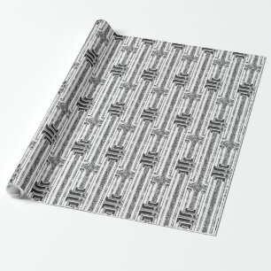 Elegante Chic Imitate Silver Gray White Pattern Geschenkpapier