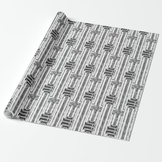 Elegante Chic Imitate Silver Gray White Pattern Geschenkpapier (Ungerollt)