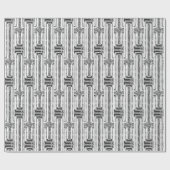 Elegante Chic Imitate Silver Gray White Pattern Geschenkpapier (Flach)