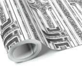 Elegante Chic Imitate Silver Gray White Pattern Geschenkpapier (Rolleneckpunkt)