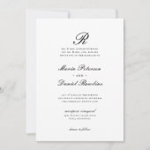 Elegante Chic Initial Classic Monogram Wedding Einladung (Vorderseite)
