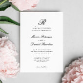 Elegante Chic Initial Classic Monogram Wedding Einladung