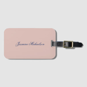 Elegante Chic Kalligrafie Name Roségold-Farbe Gepäckanhänger