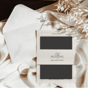 Elegante Chic Light Gray Wedding Einladungsbanderole