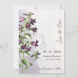 Elegante Chic Lila Blumenschrift Hochzeit Save The Date