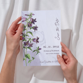 Elegante Chic Lila Blumenschrift Hochzeit Save The Date