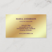 Elegante Chic Lila Gold Foil Piazza della Riforma Visitenkarte (Rückseite)