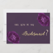 Elegante Chic Lila Rose Bridesmaid Card Einladung (Vorderseite)