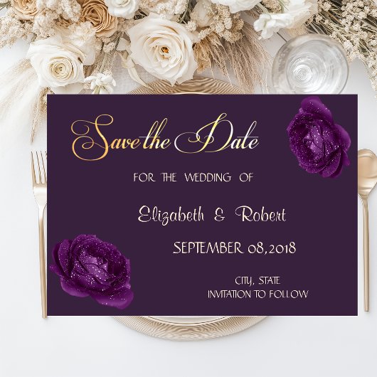 Elegante Chic Lila Rose Save the Date