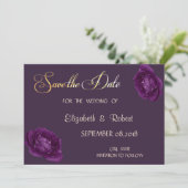 Elegante Chic Lila Rose Save the Date (Stehend Vorderseite)
