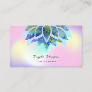 Elegante Chic Lotusblume Holografisch Visitenkarte