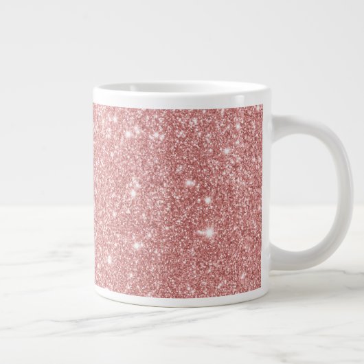 Elegante Chic Luxury Imitate Glitzer Rose Gold Jumbo-Tasse (Rechts)