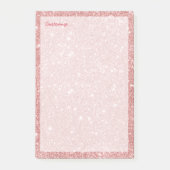 Elegante Chic Luxury Imitate Glitzer Rose Gold Post-it Klebezettel (Vorderseite)