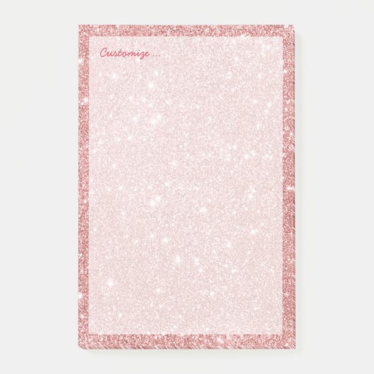 Elegante Chic Luxury Imitate Glitzer Rose Gold Post-it Klebezettel (Vorderseite)