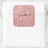 Elegante Chic Luxury Imitate Glitzer Rose Gold Quadratischer Aufkleber (Tasche)