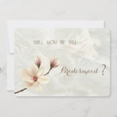 Elegante Chic Magnolia Bridesmaid Card Einladung (Vorderseite)