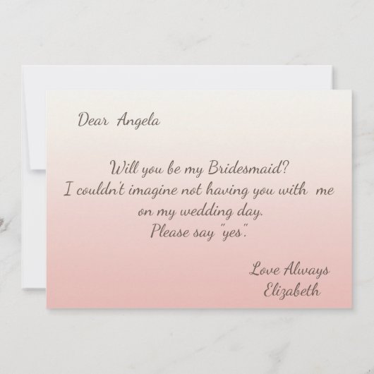 Elegante Chic Magnolia Floral Bridesmaid Card Einladung (Rückseite)
